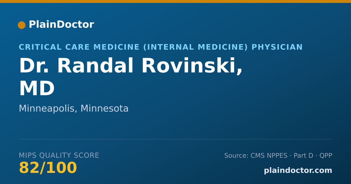 Shareable card for Randal Rovinski, MD - Critical Care Medicine (Internal Medicine) Physician, Minneapolis, MN