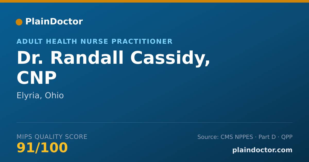 Shareable card for Randall Cassidy, CNP - Adult Health Nurse Practitioner, Elyria, OH