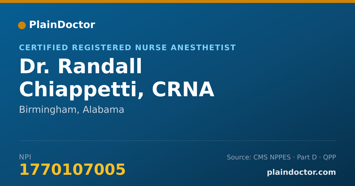 Shareable card for Randall Chiappetti, CRNA - Certified Registered Nurse Anesthetist, Birmingham, AL