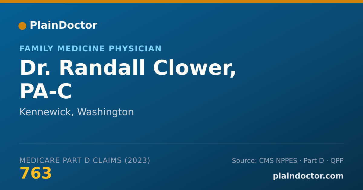 Shareable card for Randall Clower, PA-C - Family Medicine Physician, Kennewick, WA