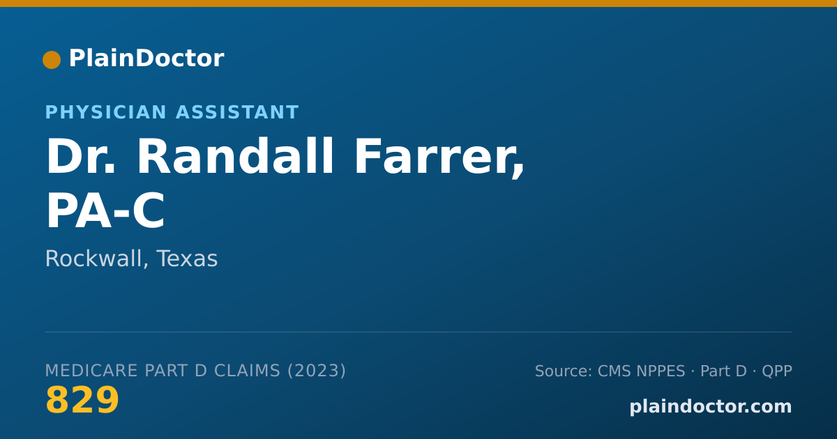 Shareable card for Randall Farrer, PA-C - Physician Assistant, Rockwall, TX