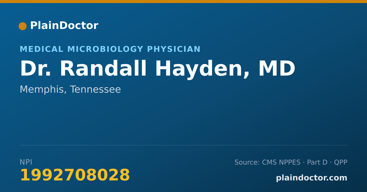 Shareable card for Randall Hayden, MD - Medical Microbiology Physician, Memphis, TN