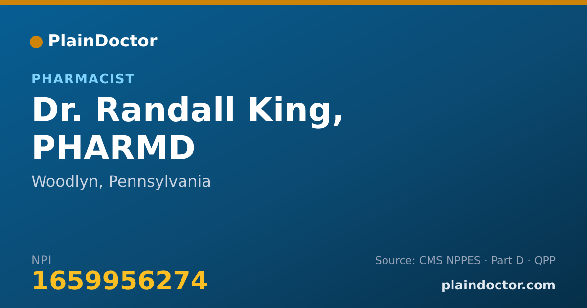 Shareable card for Randall King, PHARMD - Pharmacist, Woodlyn, PA