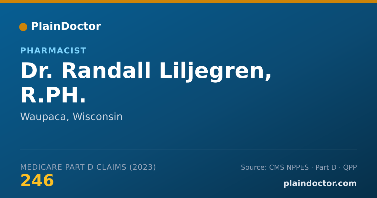 Shareable card for Randall Liljegren, R.PH. - Pharmacist, Waupaca, WI