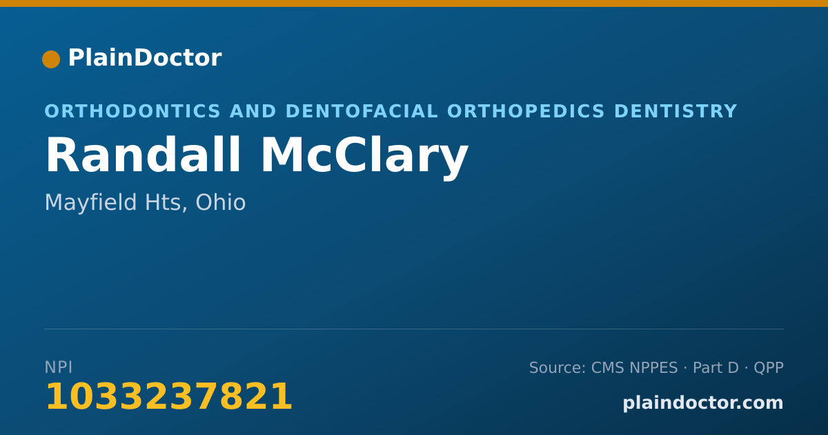 Shareable card for Randall McClary - Orthodontics and Dentofacial Orthopedics Dentistry, Mayfield Hts, OH
