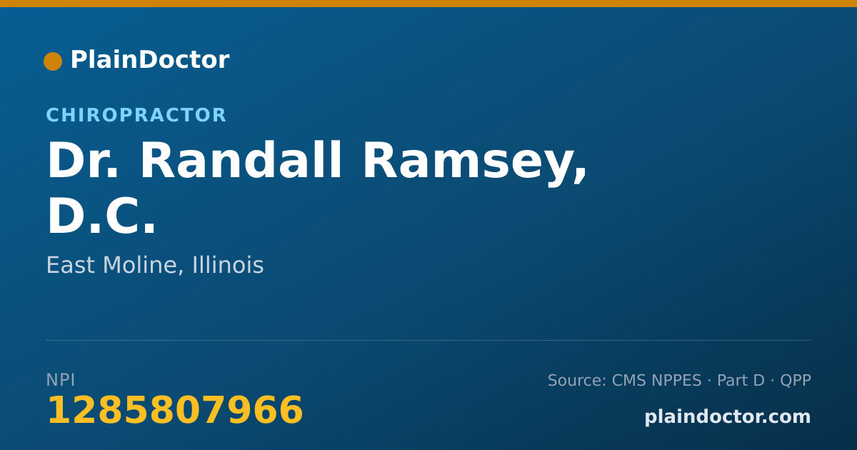 Shareable card for Randall Ramsey, D.C. - Chiropractor, East Moline, IL