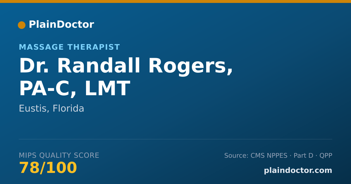 Shareable card for Randall Rogers, PA-C, LMT - Massage Therapist, Eustis, FL