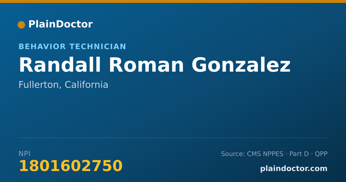Shareable card for Randall Roman Gonzalez - Behavior Technician, Fullerton, CA