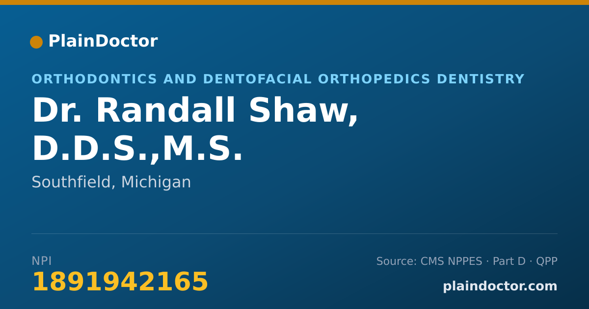 Shareable card for Randall Shaw, D.D.S.,M.S. - Orthodontics and Dentofacial Orthopedics Dentistry, Southfield, MI