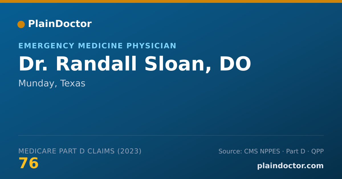 Shareable card for Randall Sloan, DO - Emergency Medicine Physician, Munday, TX