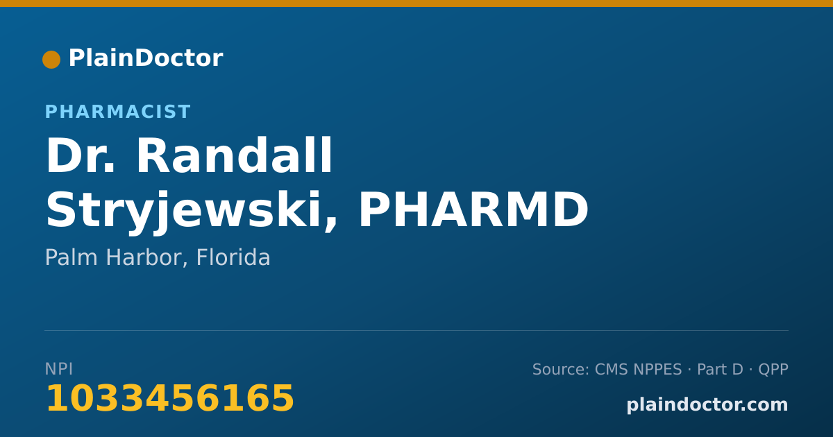 Shareable card for Randall Stryjewski, PHARMD - Pharmacist, Palm Harbor, FL