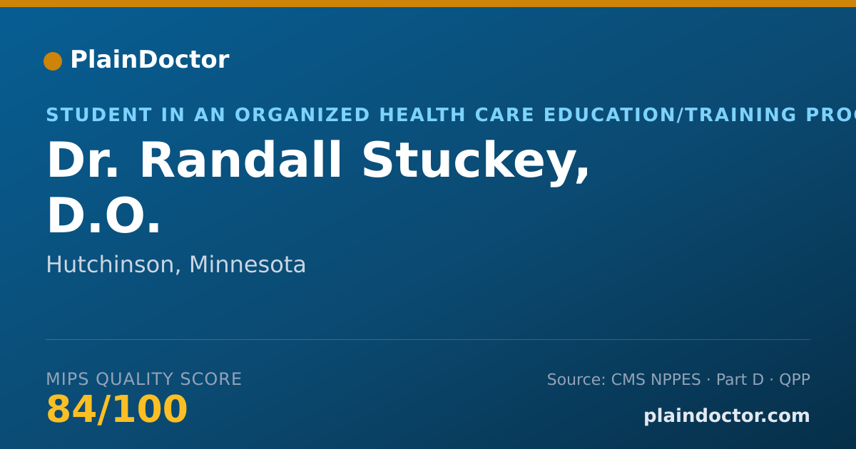 Shareable card for Randall Stuckey, D.O. - Student in an Organized Health Care Education/Training Program, Hutchinson, MN