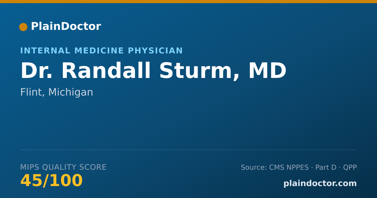 Shareable card for Randall Sturm, MD - Internal Medicine Physician, Flint, MI