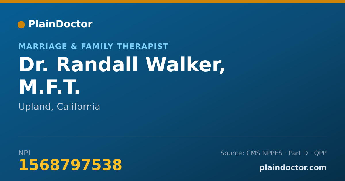 Shareable card for Randall Walker, M.F.T. - Marriage & Family Therapist, Upland, CA