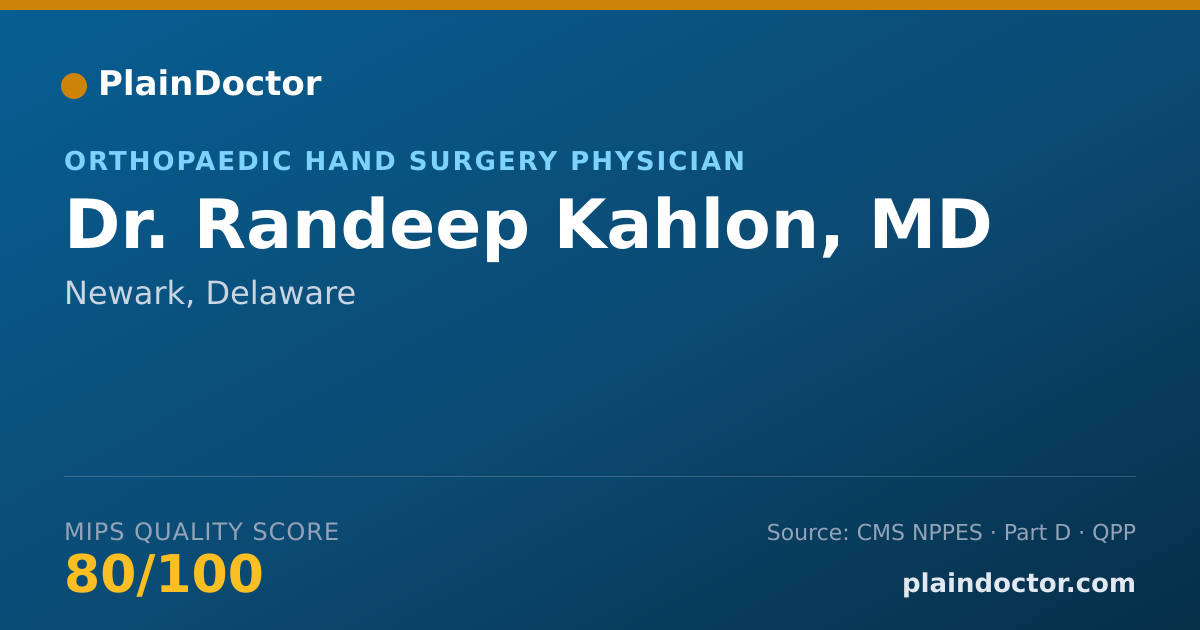 Shareable card for Randeep Kahlon, MD - Orthopaedic Hand Surgery Physician, Newark, DE