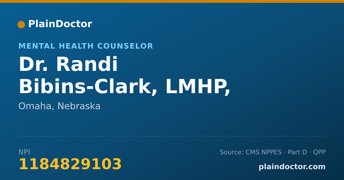 Shareable card for Randi Bibins-Clark, LMHP, PMSW - Mental Health Counselor, Omaha, NE