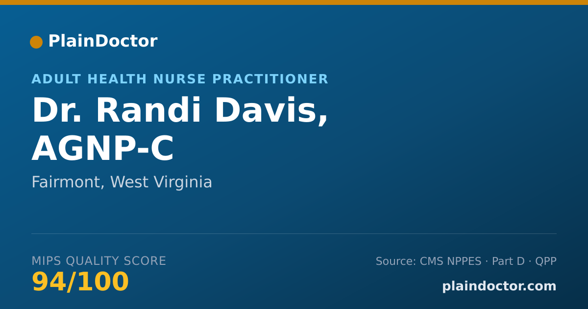 Shareable card for Randi Davis, AGNP-C - Adult Health Nurse Practitioner, Fairmont, WV