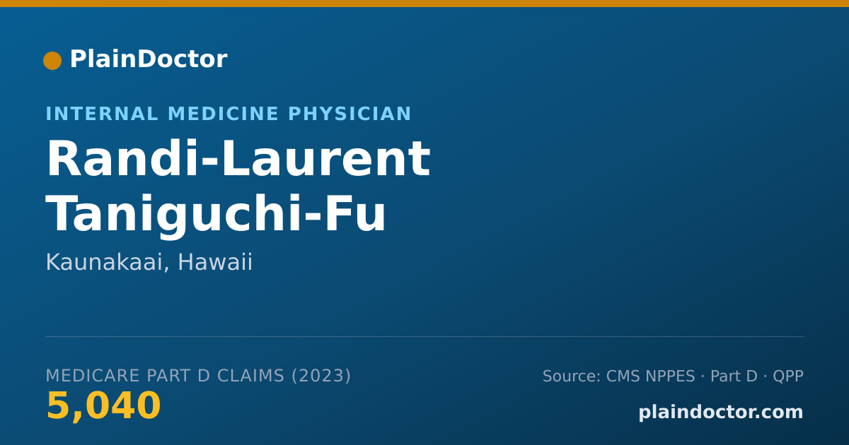 Shareable card for Randi-Laurent Taniguchi-Fu - Internal Medicine Physician, Kaunakaai, HI