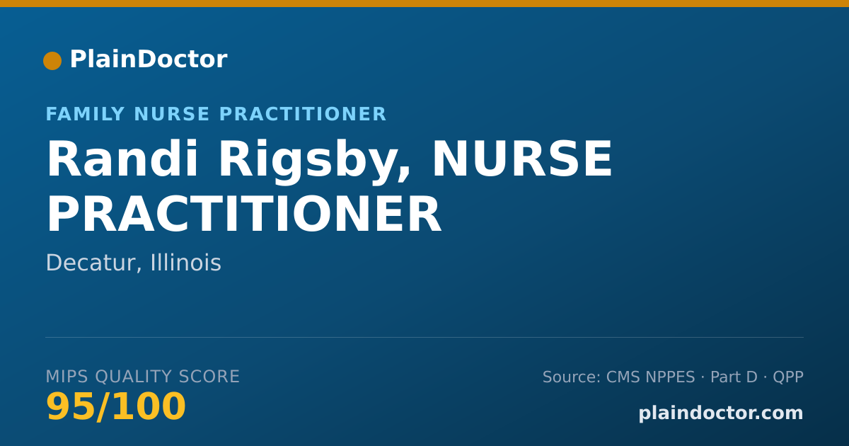 Shareable card for Randi Rigsby, NURSE PRACTITIONER - Family Nurse Practitioner, Decatur, IL