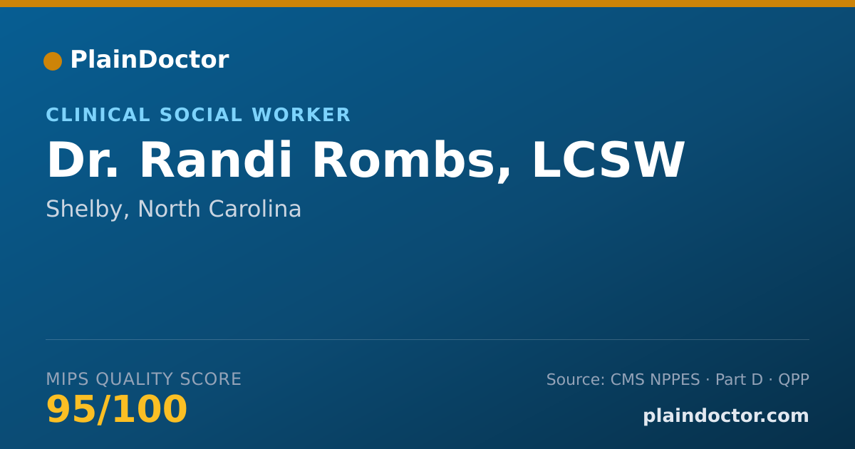 Shareable card for Randi Rombs, LCSW - Clinical Social Worker, Shelby, NC
