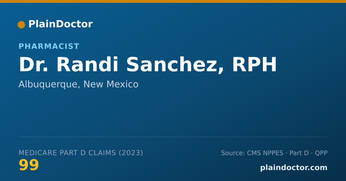 Shareable card for Randi Sanchez, RPH - Pharmacist, Albuquerque, NM