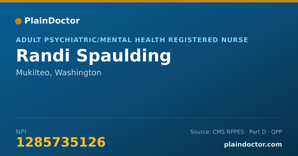 Shareable card for Randi Spaulding - Adult Psychiatric/Mental Health Registered Nurse, Mukilteo, WA
