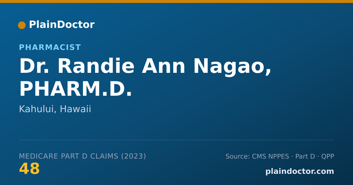 Shareable card for Randie Ann Nagao, PHARM.D. - Pharmacist, Kahului, HI