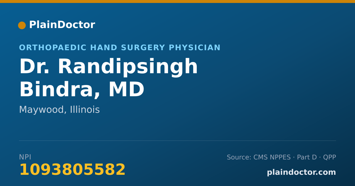 Shareable card for Randipsingh Bindra, MD - Orthopaedic Hand Surgery Physician, Maywood, IL