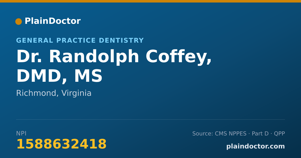 Shareable card for Randolph Coffey, DMD, MS - General Practice Dentistry, Richmond, VA
