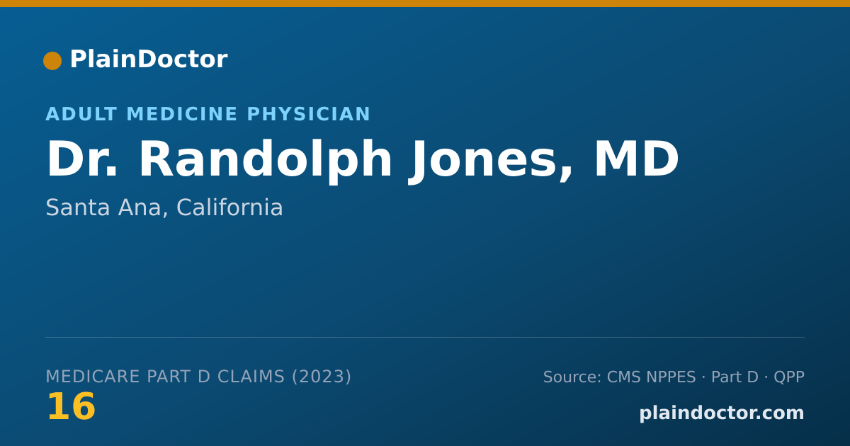 Shareable card for Randolph Jones, MD - Adult Medicine Physician, Santa Ana, CA