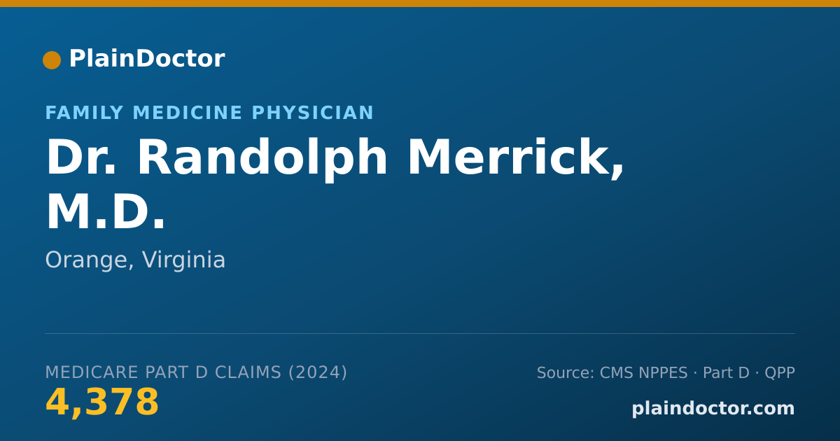 Shareable card for Randolph Merrick, M.D. - Family Medicine Physician, Orange, VA