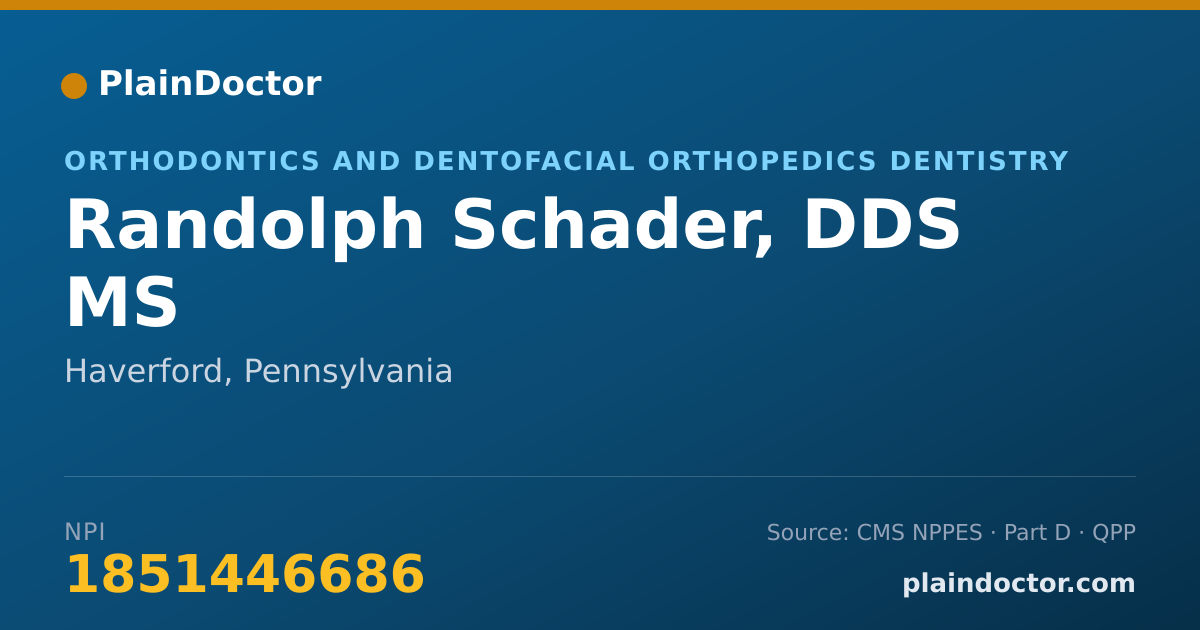 Shareable card for Randolph Schader, DDS MS - Orthodontics and Dentofacial Orthopedics Dentistry, Haverford, PA