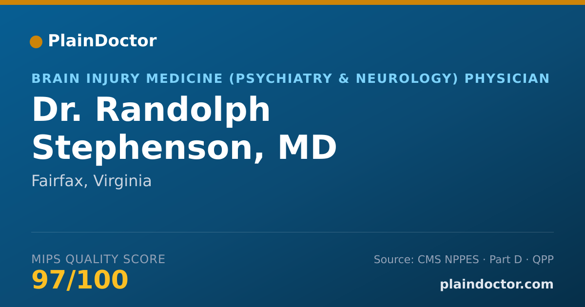 Shareable card for Randolph Stephenson, MD - Brain Injury Medicine (Psychiatry & Neurology) Physician, Fairfax, VA