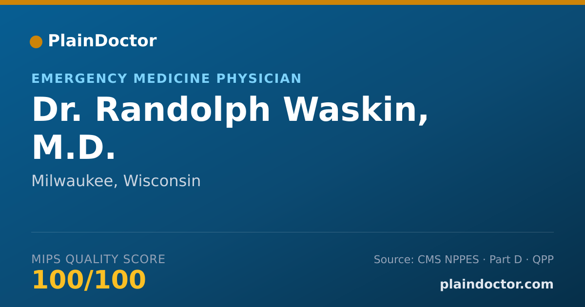 Shareable card for Randolph Waskin, M.D. - Emergency Medicine Physician, Milwaukee, WI