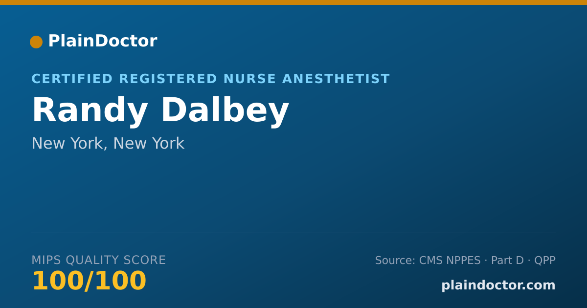 Shareable card for Randy Dalbey - Certified Registered Nurse Anesthetist, New York, NY