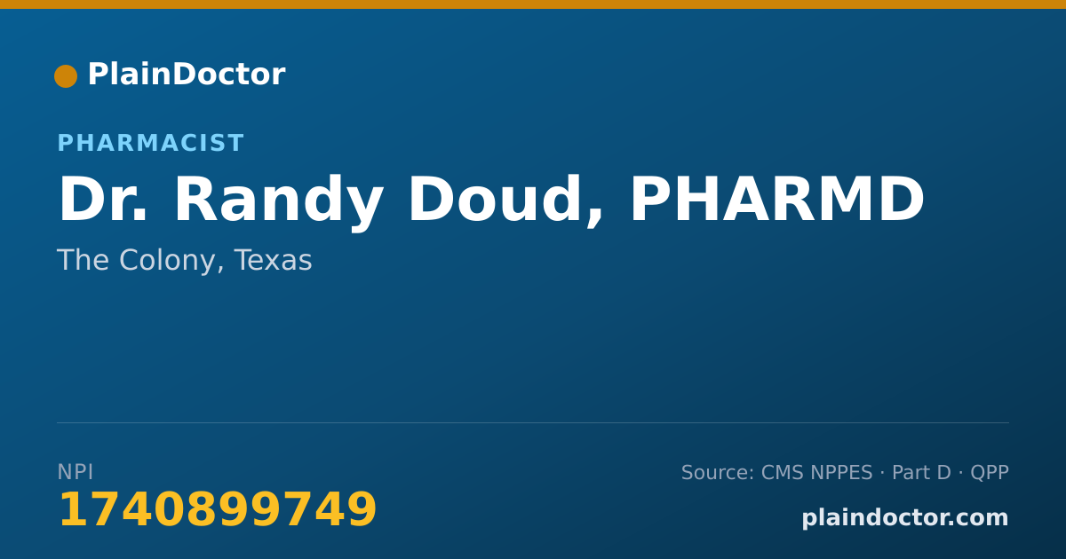 Shareable card for Randy Doud, PHARMD - Pharmacist, The Colony, TX