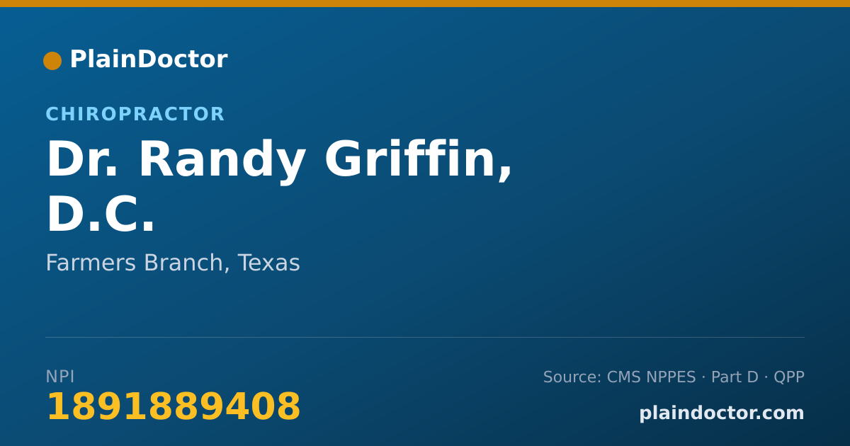 Shareable card for Randy Griffin, D.C. - Chiropractor, Farmers Branch, TX