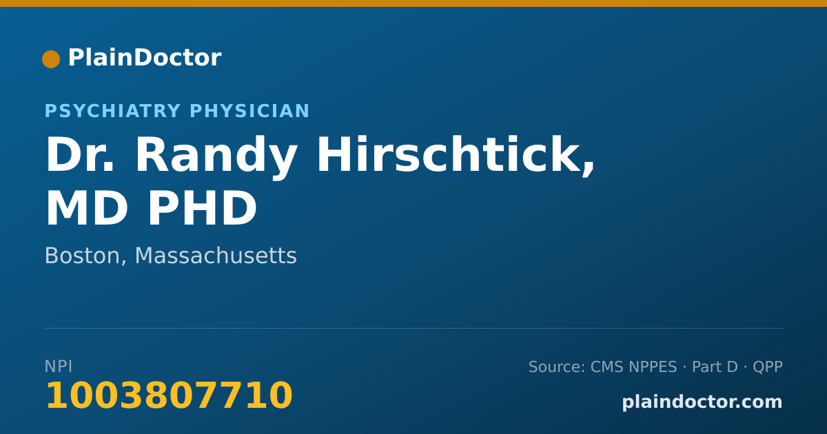Shareable card for Randy Hirschtick, MD PHD - Psychiatry Physician, Boston, MA