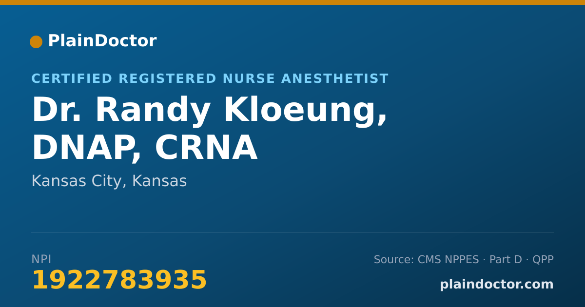 Shareable card for Randy Kloeung, DNAP, CRNA - Certified Registered Nurse Anesthetist, Kansas City, KS