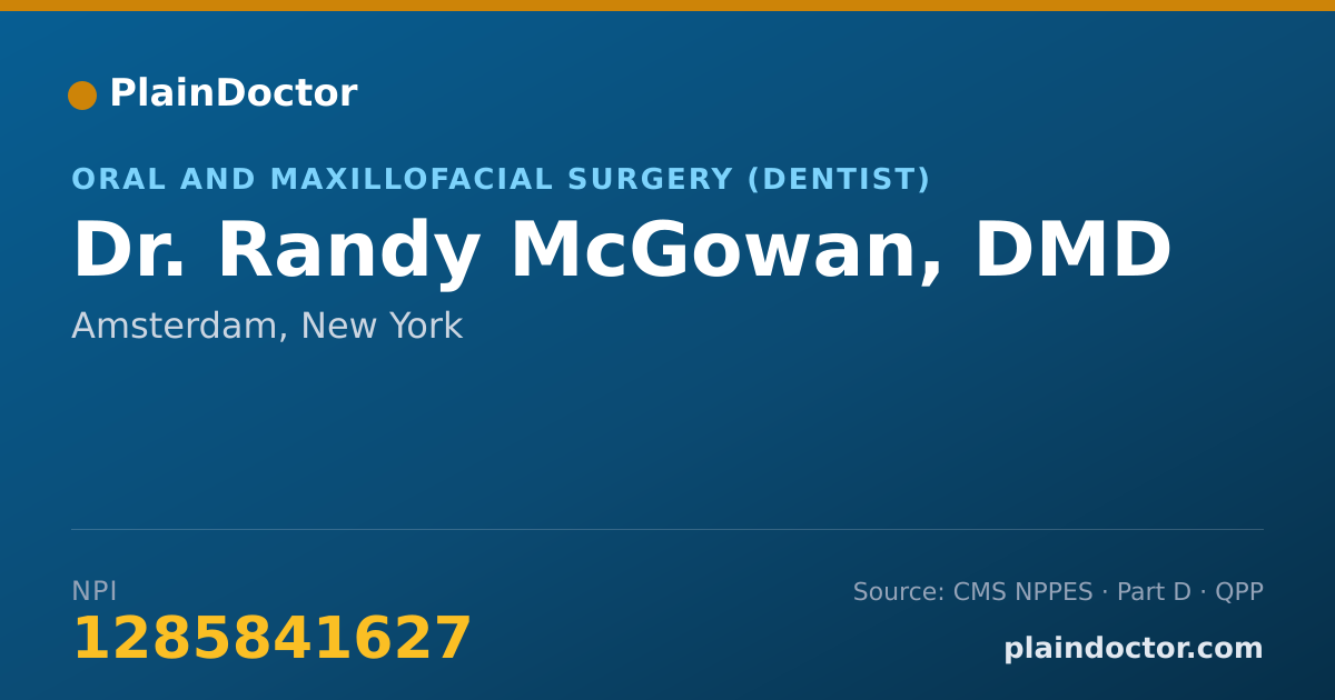 Shareable card for Randy McGowan, DMD - Oral and Maxillofacial Surgery (Dentist), Amsterdam, NY