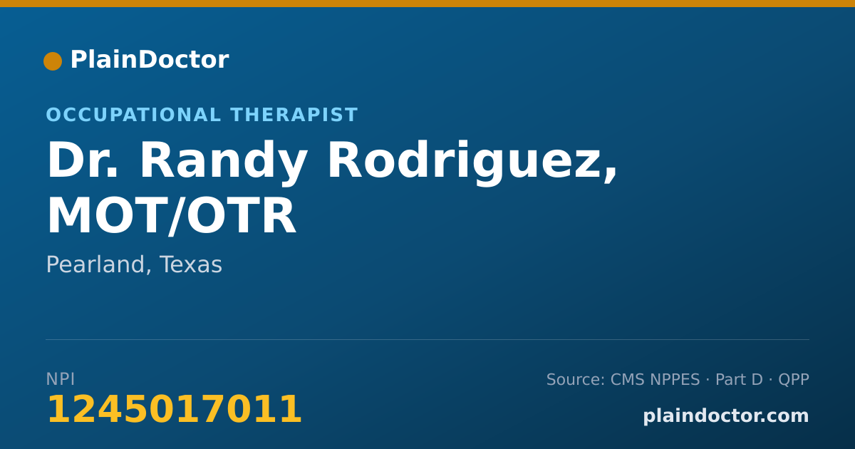 Shareable card for Randy Rodriguez, MOT/OTR - Occupational Therapist, Pearland, TX