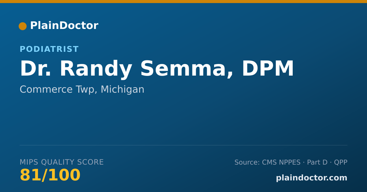 Shareable card for Randy Semma, DPM - Foot & Ankle Surgery Podiatrist, Commerce Twp, MI