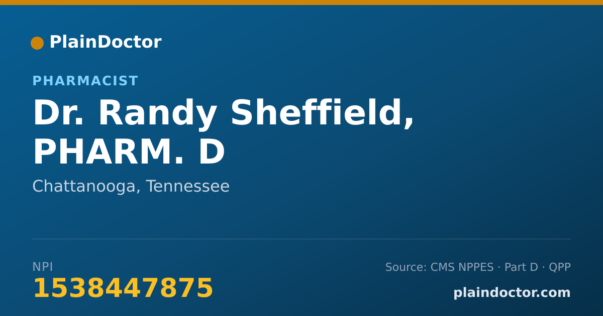 Shareable card for Randy Sheffield, PHARM. D - Pharmacist, Chattanooga, TN
