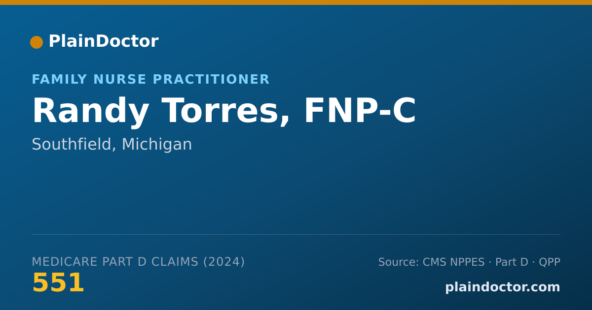 Shareable card for Randy Torres, FNP-C - Family Nurse Practitioner, Southfield, MI