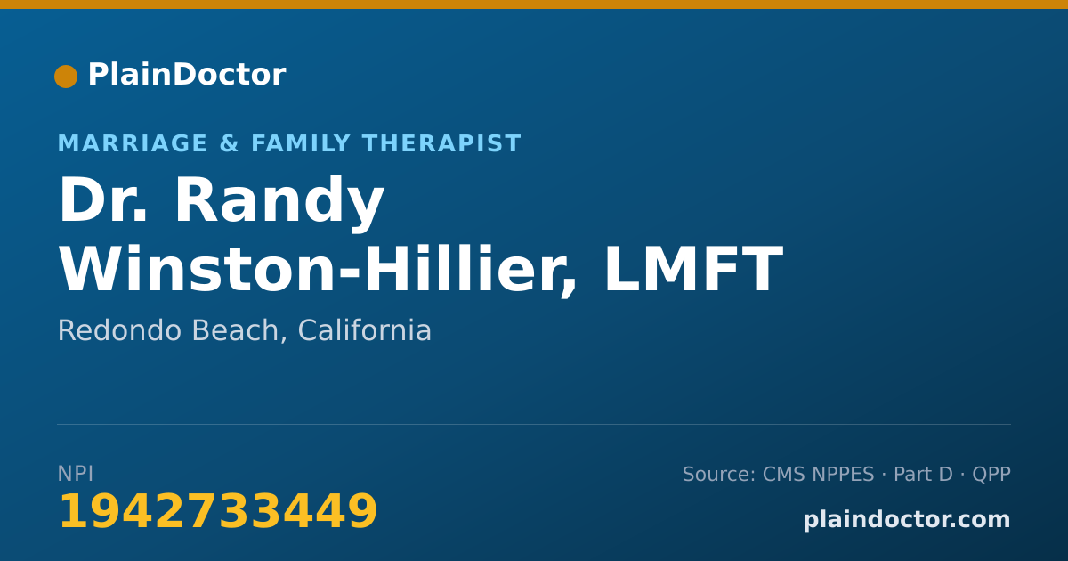 Shareable card for Randy Winston-Hillier, LMFT - Marriage & Family Therapist, Redondo Beach, CA
