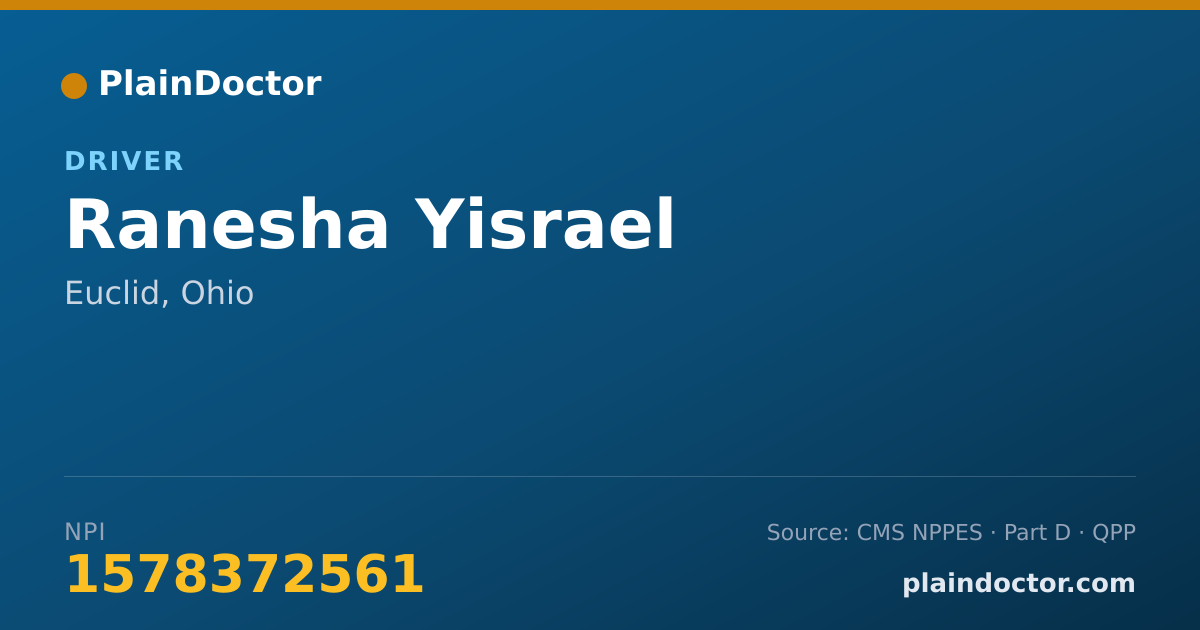 Shareable card for Ranesha Yisrael - Driver, Euclid, OH