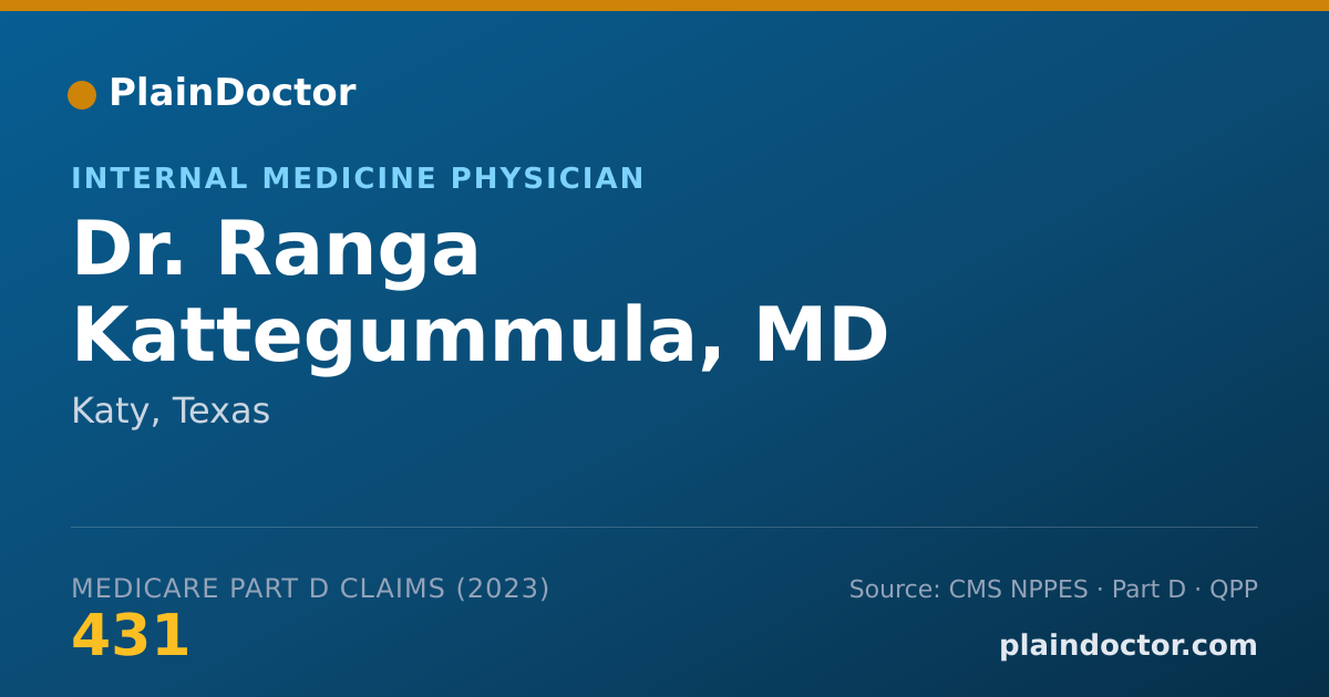 Shareable card for Ranga Kattegummula, MD - Internal Medicine Physician, Katy, TX