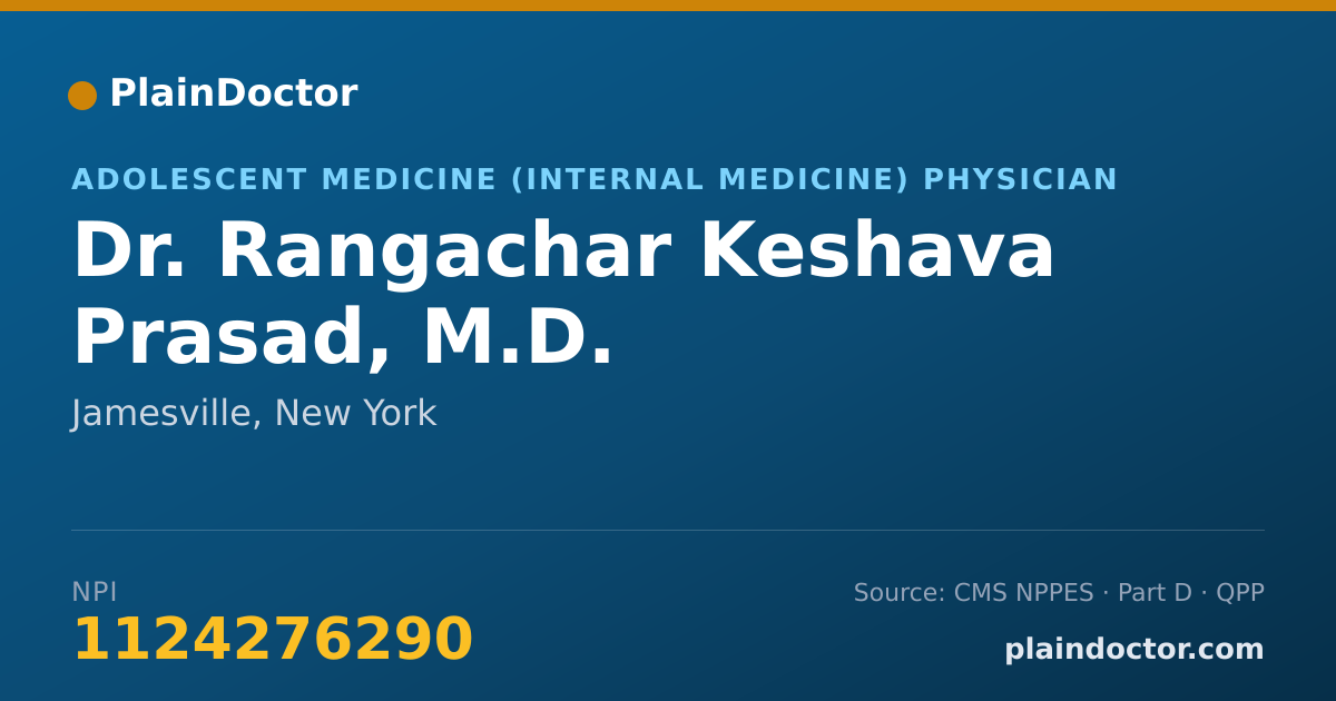Shareable card for Rangachar Keshava Prasad, M.D. - Adolescent Medicine (Internal Medicine) Physician, Jamesville, NY