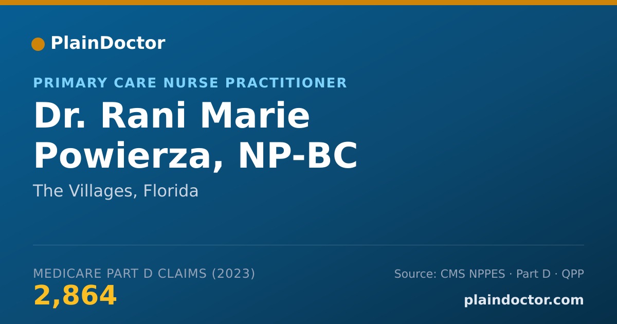 Shareable card for Rani Marie Powierza, NP-BC - Primary Care Nurse Practitioner, The Villages, FL