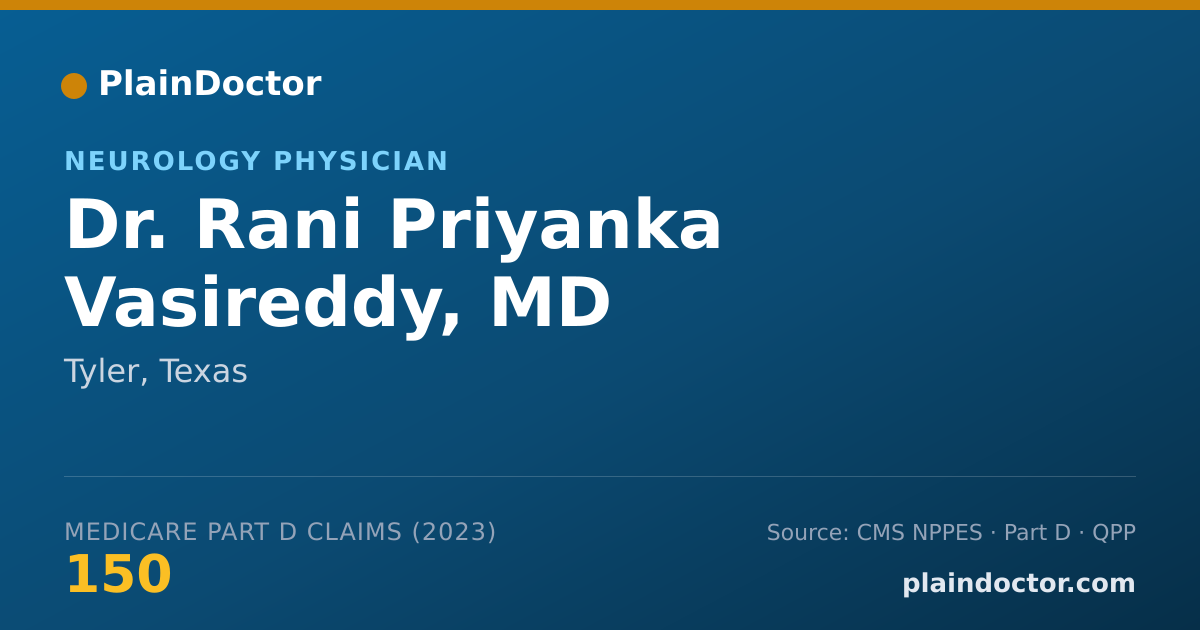 Shareable card for Rani Priyanka Vasireddy, MD - Neurology Physician, Tyler, TX